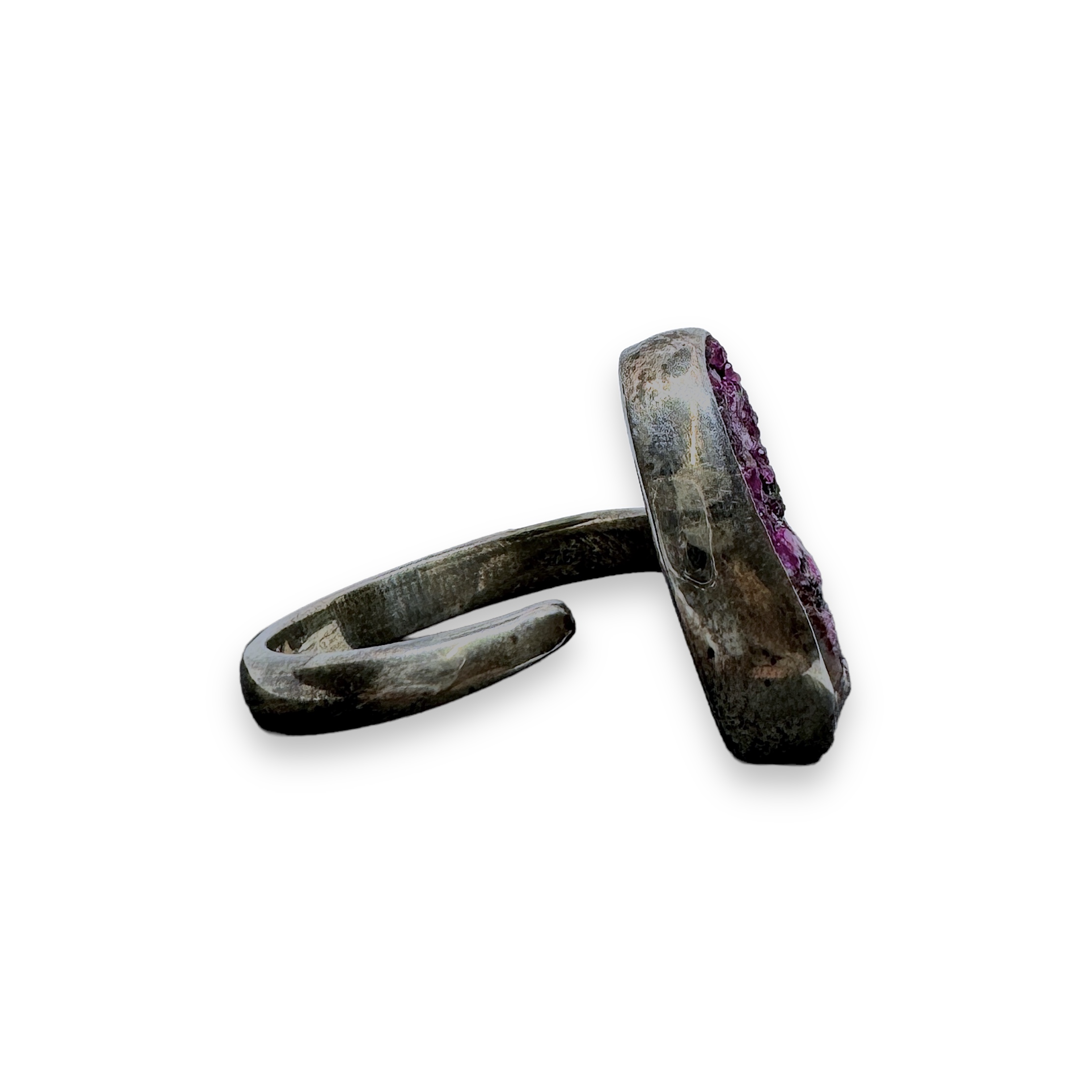 Cobaltoan Calcite Sterling Silver Druzy - Ring - Image 2