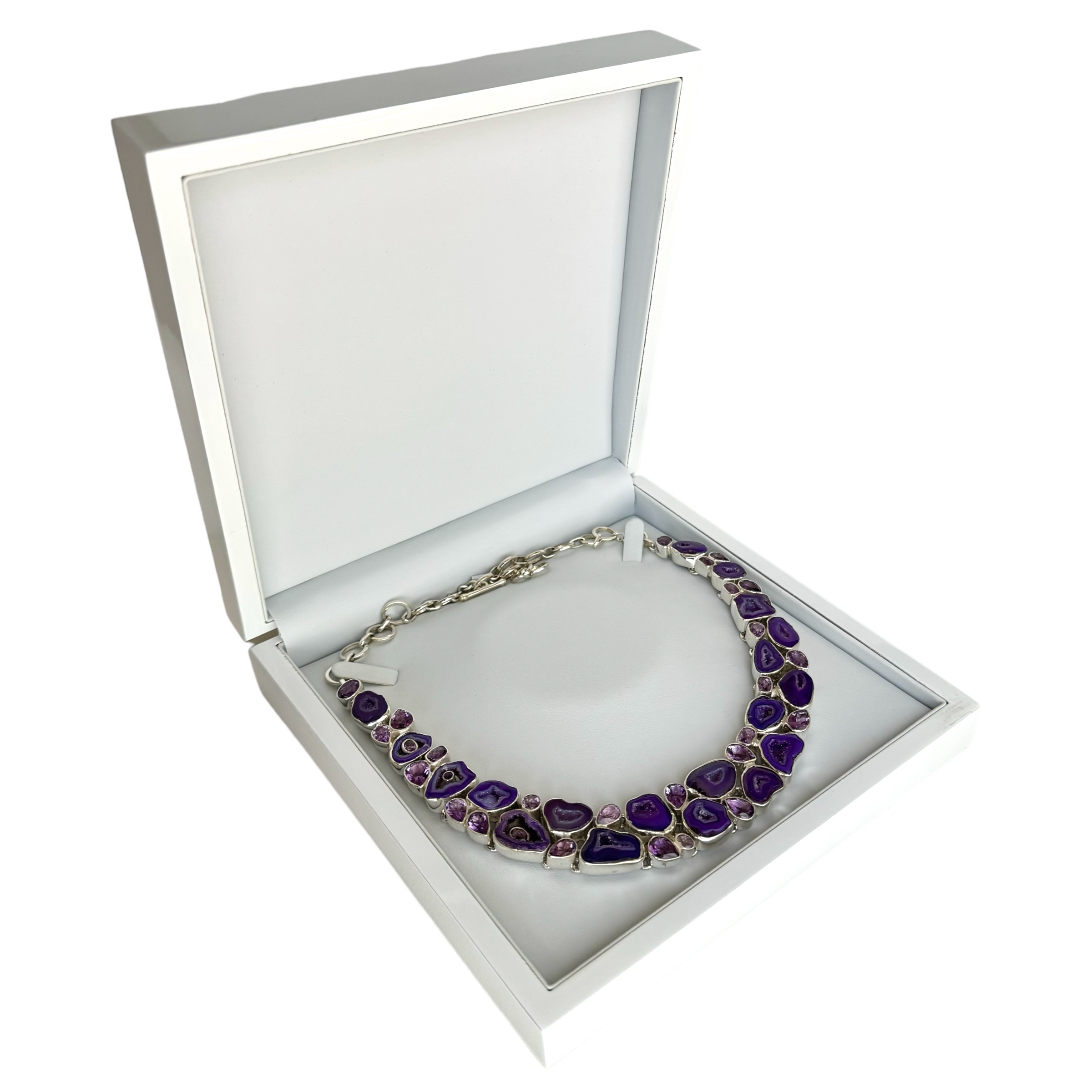 Agate and Amethyst Necklace – Sterling Silver - Image 2