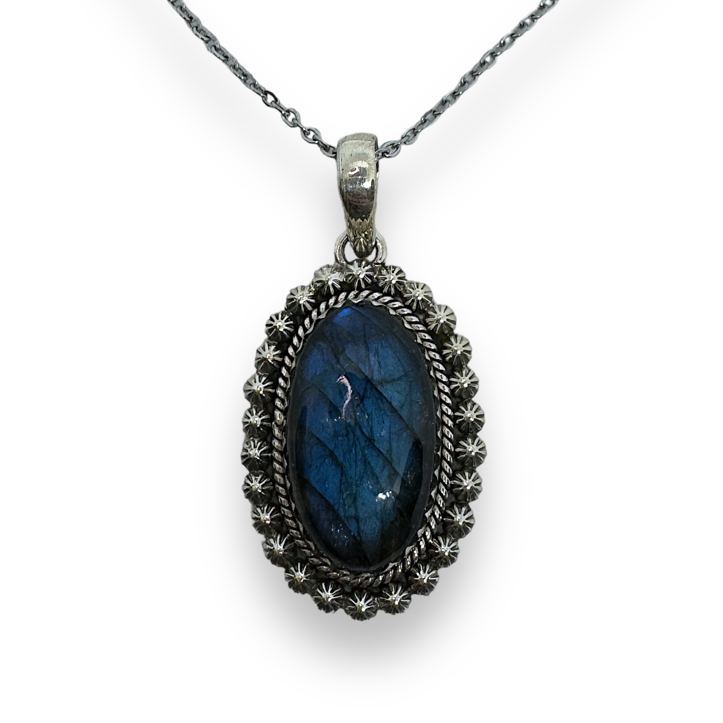 Labradorite Sterling Silver Pendant – Necklace