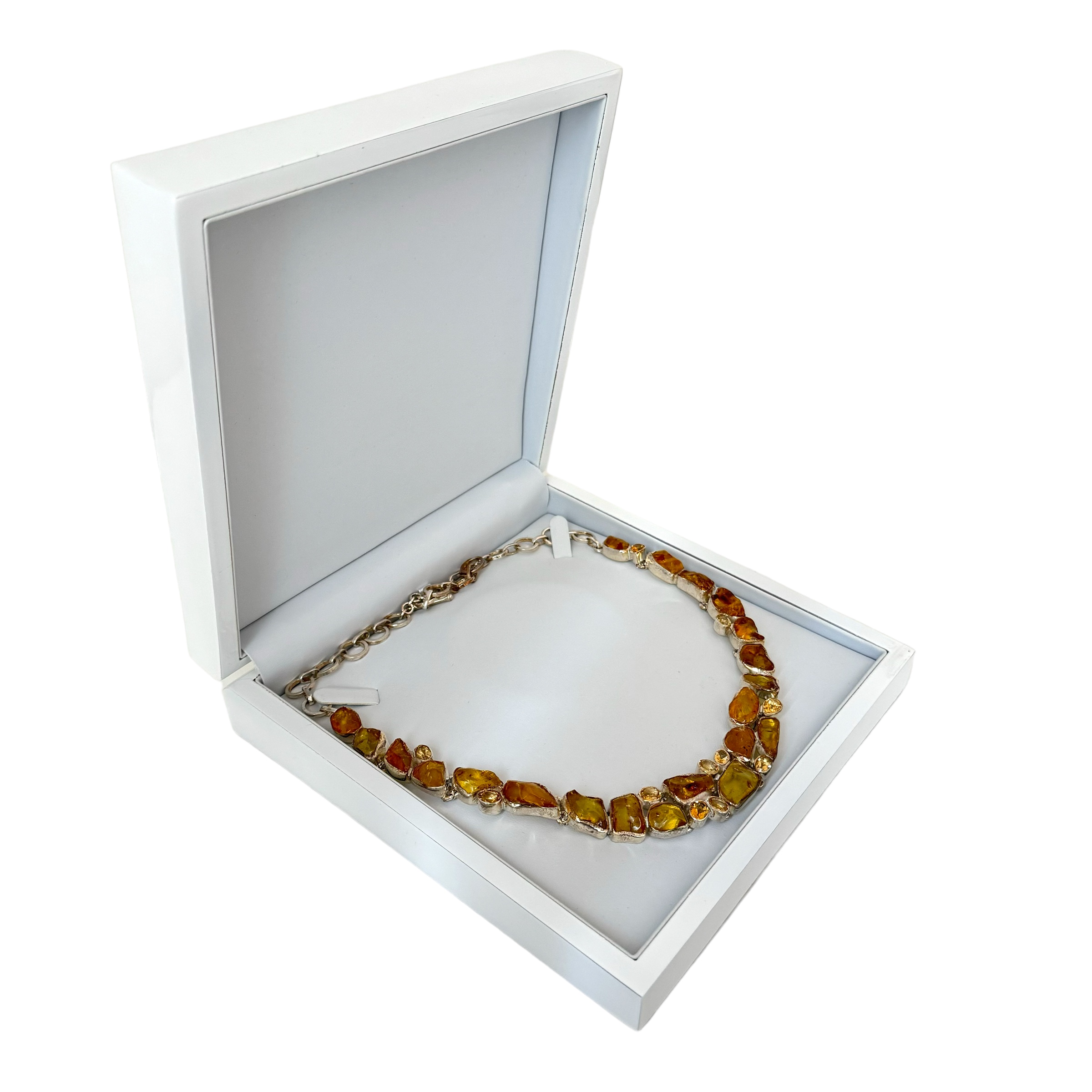 Amber and Citrine Necklace - Sterling Silver - Image 2